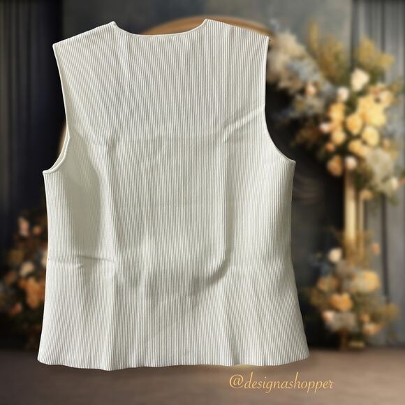 Pretty Cream Macy's Bar III Plus Ribbed Tank Top NWT Size 1X - Picture 2 of 9